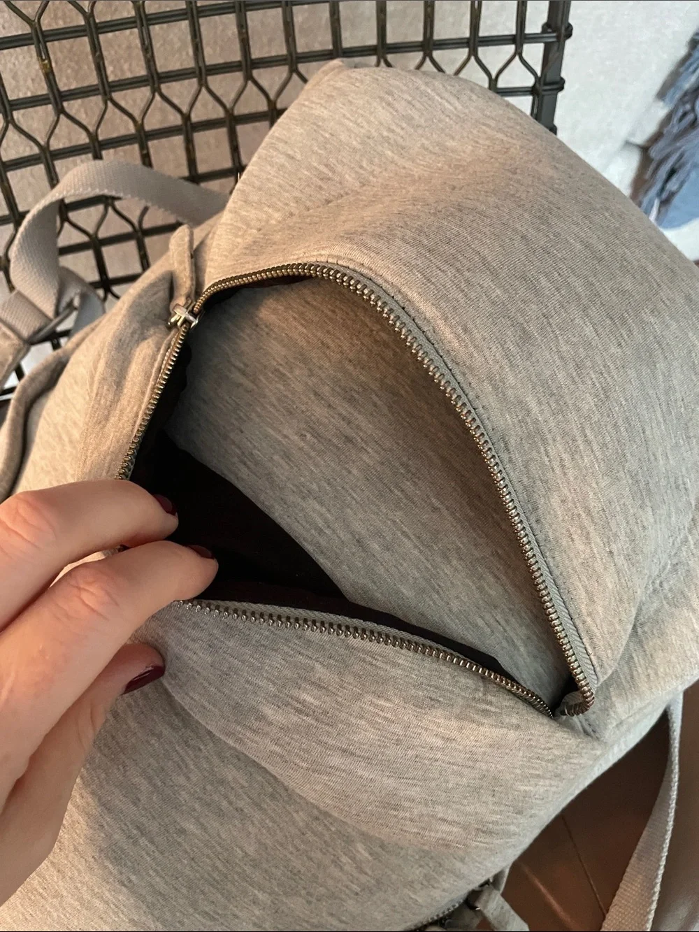 GAP Gray Everyday Backpack - Minimal Design Sweatshirt Material Travel Jersey